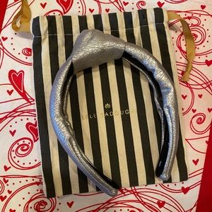 Lele Sadoughi metallic silver faux leather NWT